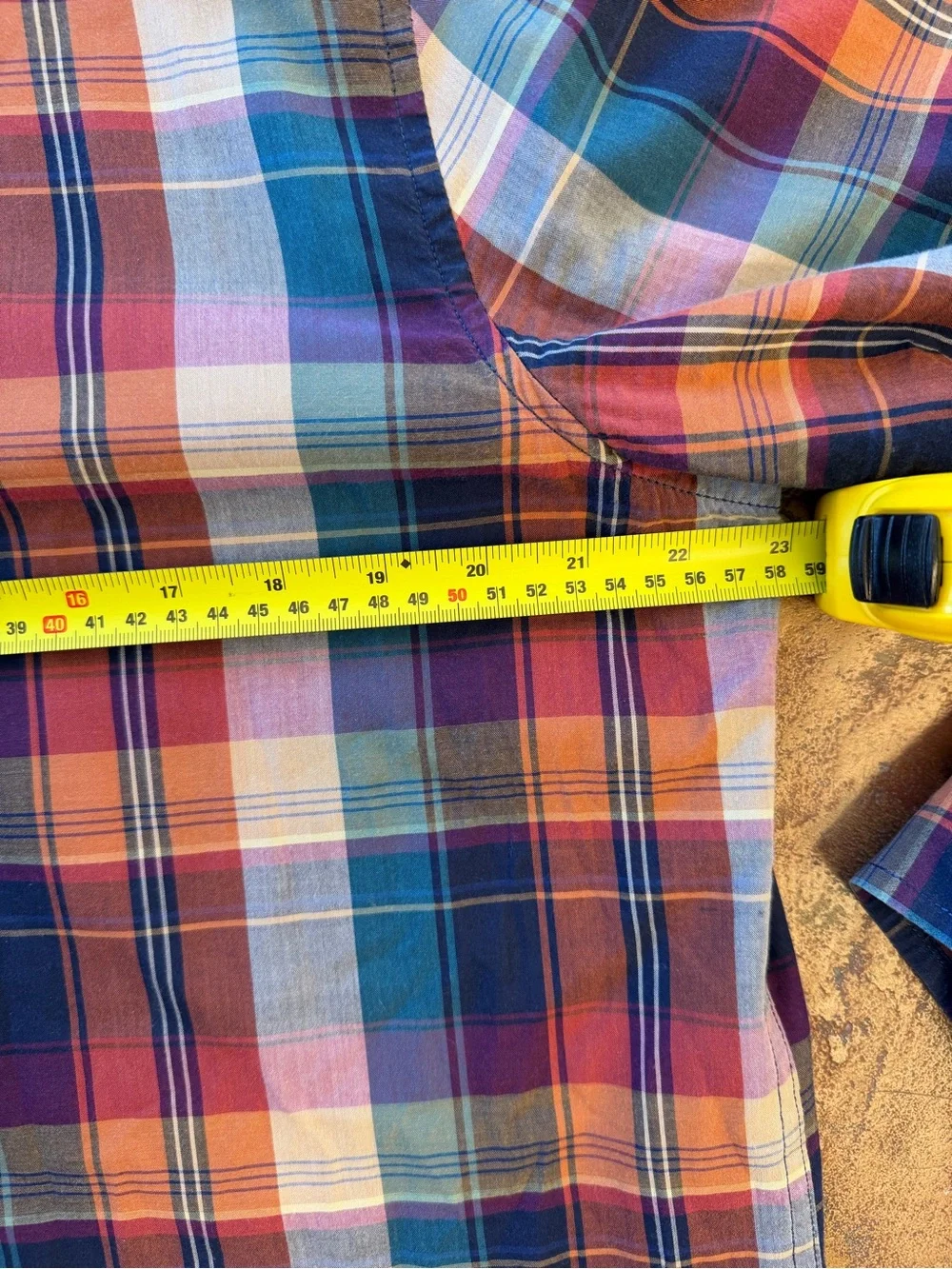 Banana Republic Slim Untucked Fit Plaid Button-Up Cotton Fall Colors- L